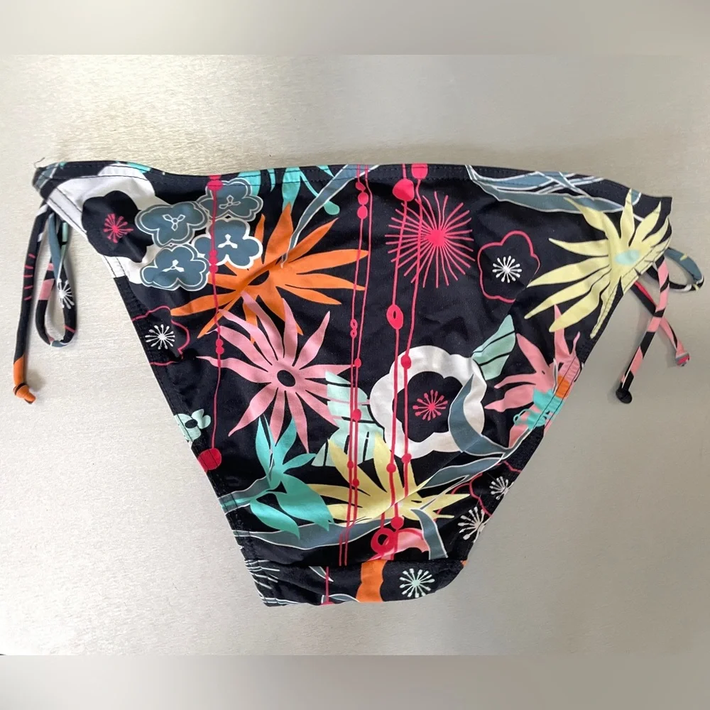 Calvin Klein  modern floral print black bikini S